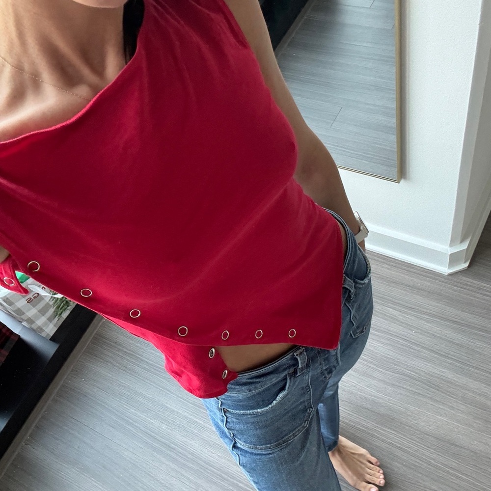 Princess Polly Red Asymmetrical Crop Top
